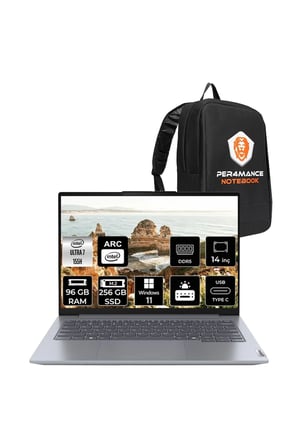 ThinkBook 14 G7 Ultra 7 155H 96GB DDR5 256GB SSD 14'' WUXGA W11P Dizüstü Bilgisayar & ÇANTA