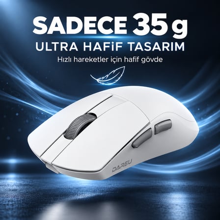DAREU A950 WING White 8K Hz AIM-750U Sensör Kablosuz Gaming Mouse