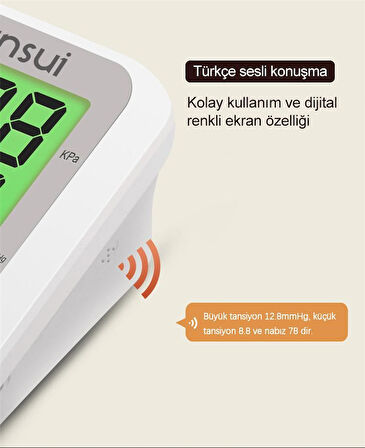 SANSUİ TÜRKÇE KONUŞAN KOLDAN ÖLÇER DİJİTAL TANSİYON CİHAZI