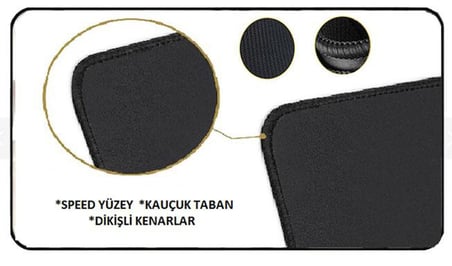 Azemax 3mm 80x40 Oyuncu Mouse Pad Forza Desenli Speed Yüzey Dikişli 