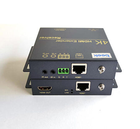 Beek BS-EXT-H4K-100 100 Mt RJ45 to HDMI 4K 1080p 60Hz Alıcı Verici HDMI Sinyal Mesafe Uzatıcı