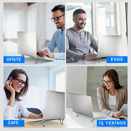 Coofbe Yapışkanlı 2 Adet Metal Laptop Standı Notebook Yükseltici Stand Masaüstü Laptop Tutucu Stand