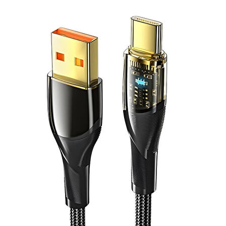 Essager Led Işıklı 1 Metre 100W USB to Type C Şarj Kablosu 480Mbps Veri Aktarım Şarj Akım Korumalı