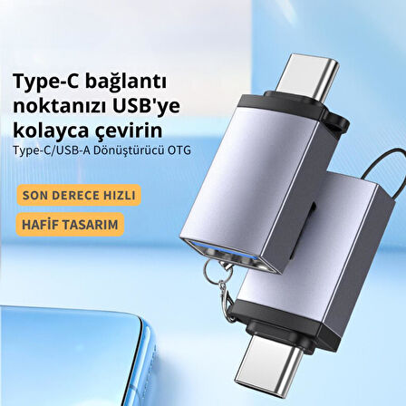 Coofbe Jasoz Type-C to USB 3.1 Dönüstürücü Adaptör Mini OTG 10Gbps Veri Aktarım Type-c Dönüştürücü 