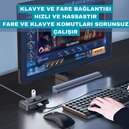 Coofbe Jasoz 30CM 4in1 Type-C To Usb Çoğaltıcı Hub Type-C to 4x USB3.0 Mouse Yazıcı Klavye Okuyucu