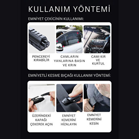 Coofbe Sharp Tool Safety Hammer Emniyet Kemer Kesici Ve Araç Cam Kırıcı Araç Acil Durum Cam Kırıcı