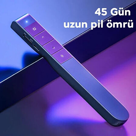 Coofbe 100Mt Mesafeli 500Mah Şarjlı 3R Lazer Işıklı 2.4GHz Projeksiyon Sunum Kumandası Kırmızı Lazer İşaretçili