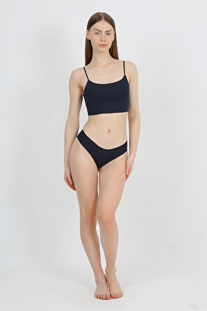 Yüksek Bel Basic Lazer Kesim Bikini Külot 3'lü Paket