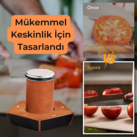 Coofbe Profesyonel Manyetik 5 Açılı Bıçak Bileme Seti Tüm Bıçaklara Uyumlu Bileme Masat Bileme Taşı