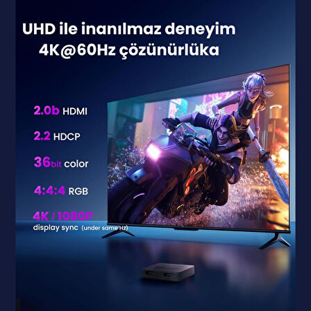 Coofbe HDMI Dagitici 4K 60Hz Çift Yönlü HDMI Çogalticı 2in1 Çift Yönlü HDMI Switch Adaptörü