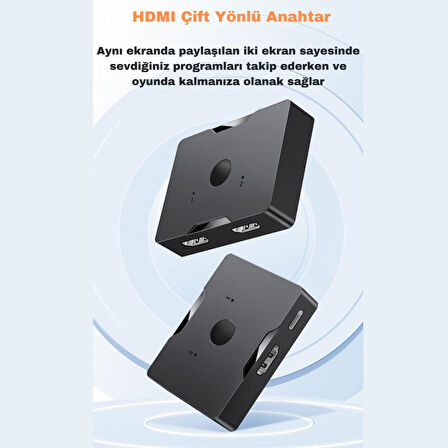 Coofbe Jasoz HDMI Dagitici 4K 60Hz Çift Yönlü HDMI Çogalticı 2in1 Çift Yönlü HDMI Switch Adaptör