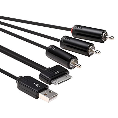 PMM224-0200 PDMI Konnektör +3 RCA + USB A KABLO 2 METRE OTG Kablosu