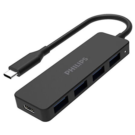 Philips SWR1603G/93 Siyah 20 Cm Kablolu Type-C To 4xUSB 3.0 Çoklayıcı Çevirici Dönüştürücü