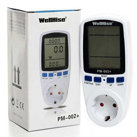 WellHise PM002+ Wattmetre Enerji Ölçer 16A 3680W