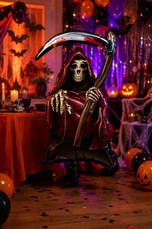Halloween Folyo Balon Oraklı Hayalet 45x76 cm Cadılar Bayramı Parti Süsü Temalı Dekorasyon Balonu