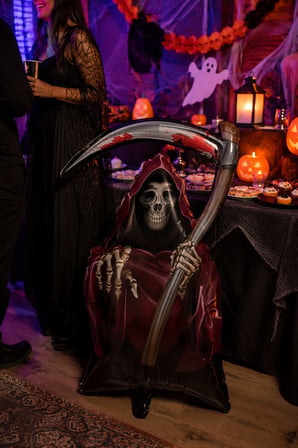 Halloween Folyo Balon Oraklı Hayalet 45x76 cm Cadılar Bayramı Parti Süsü Temalı Dekorasyon Balonu