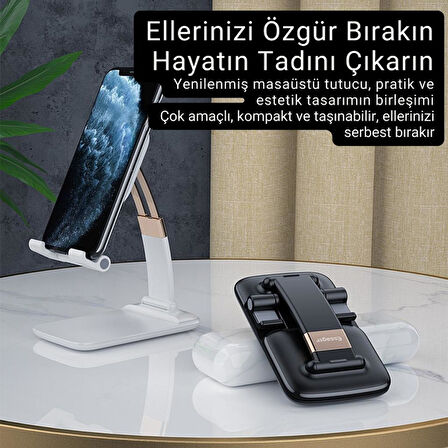 Essager Uzayıp Kısayabilen Kaymaz Pad Masaüstü Telefon Tutucu Masaüstü Tablet Standı Yükseklik Ayarlı