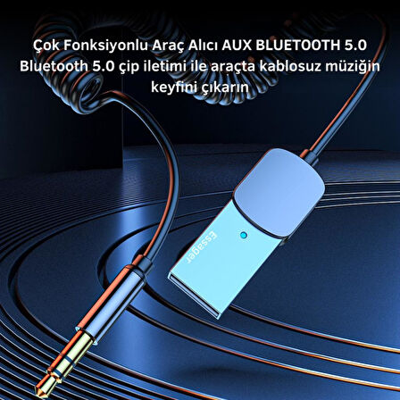 Essager Aux Bluetooth Araç Müzik Kiti FM Transmitter Aux Giriş Usb Wireless Bluetooth Araç Müzik Kiti