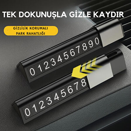 Coofbe Premıum Gece Görüşlü Gizlenebilir Araç Park Telefon Numaratörü Geçici Park Numaratör Plakalık