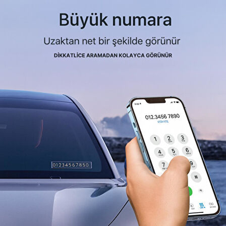 Coofbe Premıum Gece Görüşlü Gizlenebilir Araç Park Telefon Numaratörü Geçici Park Numaratör Plakalık