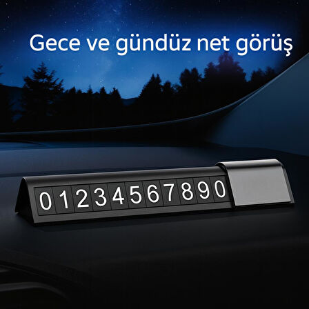 Coofbe Premıum Gece Görüşlü Gizlenebilir Araç Park Telefon Numaratörü Geçici Park Numaratör Plakalık