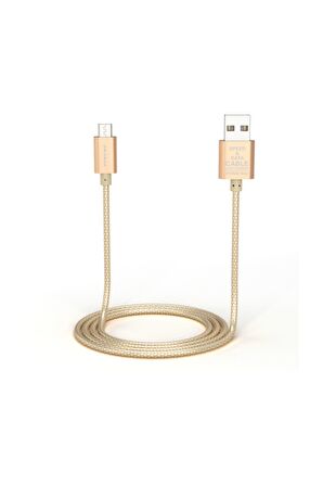 Pineng Micro USB 2 Metre Örgülü Altın Kablo PN-306