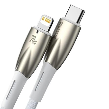 Baseus Led Işıklı Yıldırım Şarj 20W 1Mt İphone Şarj Kablosu Type-C To İphone 14 14 Pro Max Şarj Kablo
