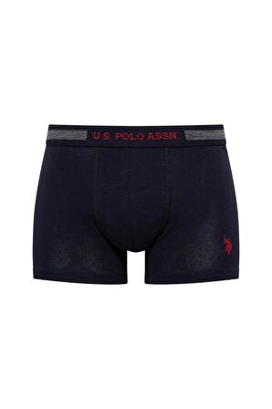 U.S. Polo Assn. Erkek 3Lü Boxer Lacivert-Gri Melanj-Beyaz