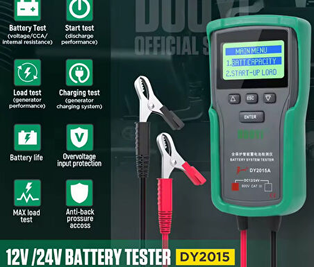 DUOYI DY2015A Otomotiv Akü Sistemi Test Cihazı 12V / 24V 
