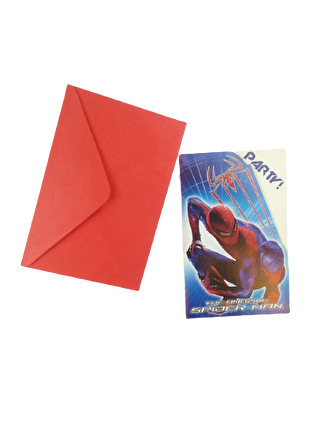 SPİDERMAN DAVETİYE SET 6'LI