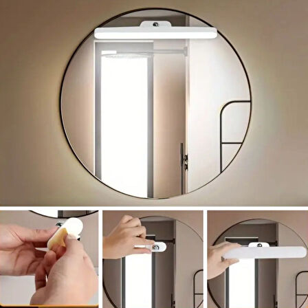 CELİK AVM® Dokunmatik USB İle Şarj Olabilen 27 cm Led Aydınlatma Makyaj Aynası Işığı