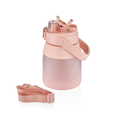Vagonlife VGN6275 1000ml Pembe Pipetli Askılı Matara