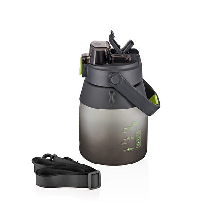 Vagonlife VGN6275 1000ml Siyah Pipetli Askılı Matara