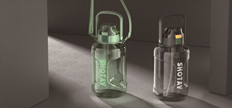 SHOTAY MATARA POLICARBON PİPETLİ 2000 ML 2 KARIŞIK RENK-DESEN ST-6269 - 1 ADET