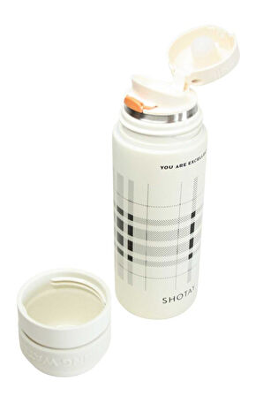 Shotay ST-8188 480ml Desenli Beyaz Çelik Termos