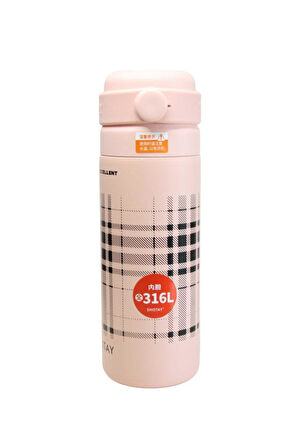 Shotay ST-8188 480ml Desenli Pembe Çelik Termos