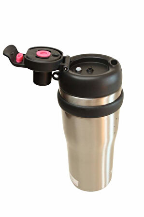 Shotay ST-8918 Çift Kullanım Pipetli/Rahat İçim Gri 720ml Çelik Termos