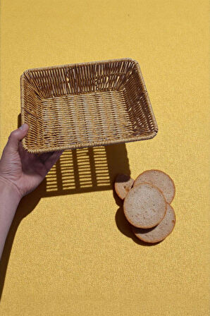 Rattan Hasır Ekmek Sepeti Çok Amaçlı Düzenleyici Organizer Dayanıklı Malzeme