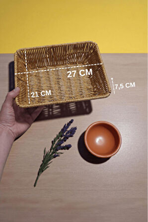 Rattan Hasır Ekmek Sepeti Çok Amaçlı Düzenleyici Organizer Dayanıklı Malzeme