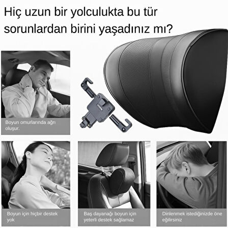 Coofbe Ayarlanabilir Ortopedik Araç Boyun Baş Yastığı Oto Koltuk Başlığı, Oto Boyun Yastığı Car Headrest