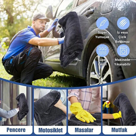 Coofbe Profesyonel 60x90CM 1200GSM Ultra Kalın Mikrofiber Araç Kurulama Havlusu Oto Yıkama Bezi Kurutma Havlusu