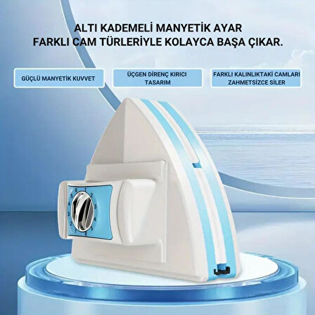 Coofbe 3-30MM Arası Mıknatıslı Pimapen Isıcam Çift Cam Pencere Uyum Kademe Ayarlı Cam Silme Aparatı