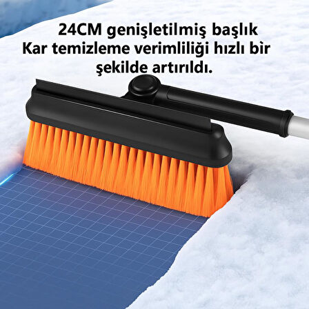 Coofbe Teleskopic Profesyonel 2in1 Araç Kar Fırçası Oto Ön Cam Buz Kazıyıcı Araç  Kar Fırçası Ve Buz Kazıyıcı