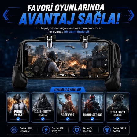 Coofbe L1-R1 Telefon Oyun Kolu Tetik Nişan Ve Tetik Tuşu Profesyonel Mobil Oyun Konsolu 4.7-6.7 İnç Telefon Uyumlu