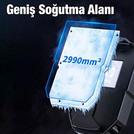 Coofbe Ultra Sessiz Turbo Hızlı Sıcaklık Göstergeli Telefon Soğutma Fanı, Batarya Soğutucu Radyatör