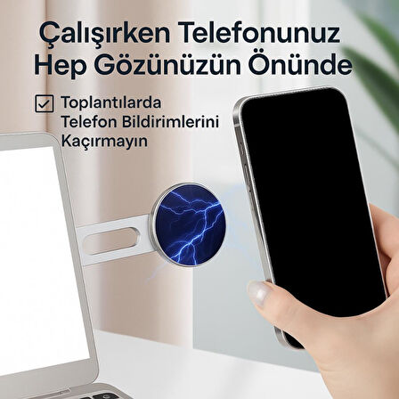Coofbe Yapışkanlı Magsafe Uyumlu Laptop Telefon Tutucu Araç Ekran Arkası Telefon Tutucu Monitör Tutucu