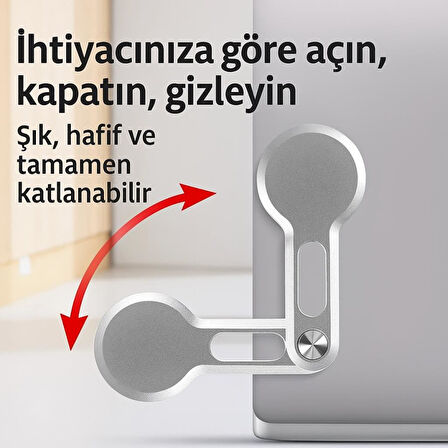 Coofbe Yapışkanlı Magsafe Uyumlu Laptop Telefon Tutucu Araç Ekran Arkası Telefon Tutucu Monitör Tutucu