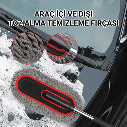 Coofbe 2 ADET Set Profesyonel Püsküllü Mikrofiber Araç Yıkama Fırçası Toz Alma Fırçası Araç Paspası