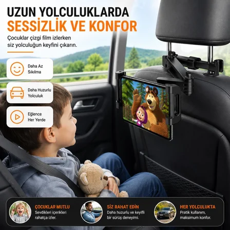 Coofbe Teleskopic Uzayabilen Araç Arka Koltuk Tablet Tutucu Araç Tablet Standı Araç Telefon Tutucu