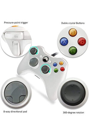 360 Usb Kablolu Oyuncu Kontroller Geliştirilmiş Ergonomik Tasarım